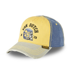 Casquette baseball en coton avec broderie effet usé Retro Helmet
