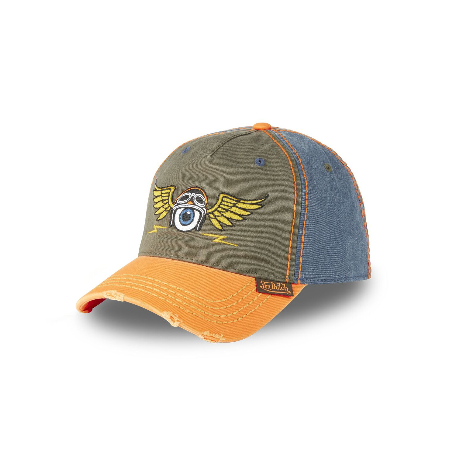 Casquette baseball en coton avec broderie effet usé Retro Eye