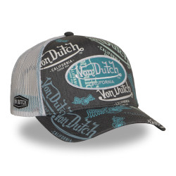 Casquette trucker avec filet print all over Cafe Grey