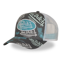 Casquette trucker avec filet print all over Cafe Grey