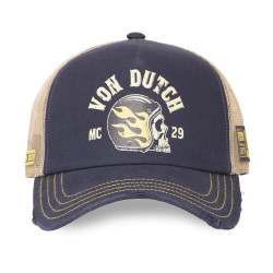 Casquette trucker avec filet effet usé avec print Crew Helmet
