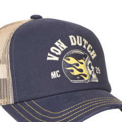 Casquette trucker avec filet effet usé avec print Crew Helmet