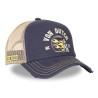 Casquette trucker avec filet effet usé avec print Crew Helmet