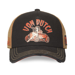 Casquette trucker avec filet effet usé avec print Crew Devil Engine