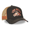 Casquette trucker avec filet effet usé avec print Crew Devil Engine