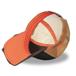 Casquette trucker avec filet effet usé avec print Crew Devil Engine