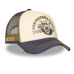 Casquette trucker avec filet effet usé avec print Crew Hard Race