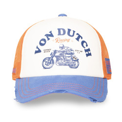 Casquette trucker avec filet effet usé avec print Crew Racing