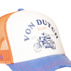 Casquette trucker avec filet effet usé avec print Crew Racing