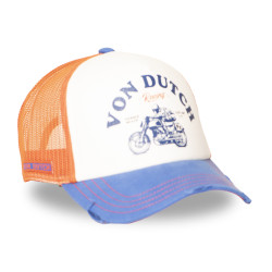 Casquette trucker avec filet effet usé avec print Crew Racing