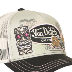 Casquette trucker avec filet et devant imprimé avec écussons Patches
