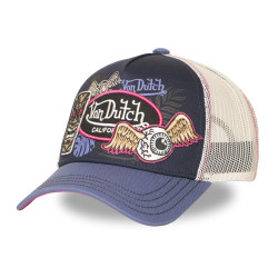 Casquette trucker avec filet et devant imprimé avec écussons Patches