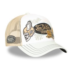 Casquette trucker avec filet et devant imprimé avec écussons Patches