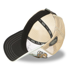 Casquette trucker avec filet et devant imprimé avec écussons Patches