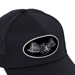 Casquette 6 panneaux filet en mesh écusson hologramme Sport