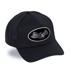 Casquette 6 panneaux filet en mesh écusson hologramme Sport