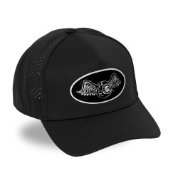 Casquette 6 panneaux filet en mesh écusson hologramme Sport