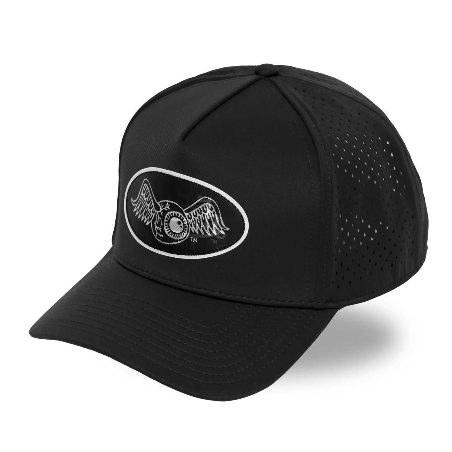Casquette 6 panneaux filet en mesh écusson hologramme Sport