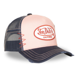 Casquette trucker avec filet effet usé et patch brodé Used