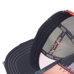 Casquette trucker avec filet effet usé et patch brodé Used