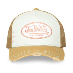 Casquette trucker avec filet effet usé et patch brodé Used