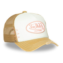 Casquette trucker avec filet effet usé et patch brodé Used