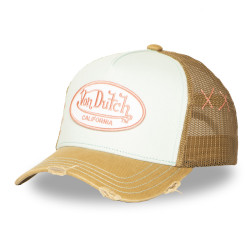 Casquette trucker avec filet effet usé et patch brodé Used