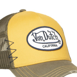 Casquette trucker avec filet effet usé et patch brodé Used