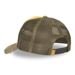 Casquette trucker avec filet effet usé et patch brodé Used