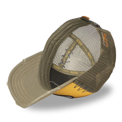 Casquette trucker avec filet effet usé et patch brodé Used