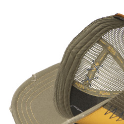 Casquette trucker avec filet effet usé et patch brodé Used