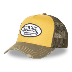 Casquette trucker avec filet effet usé et patch brodé Used