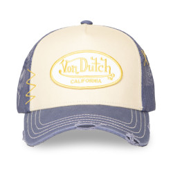 Casquette trucker avec filet effet usé et patch brodé Used