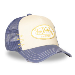 Casquette trucker avec filet effet usé et patch brodé Used