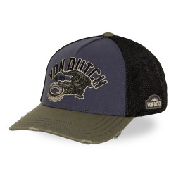 Casquette baseball premium filet avec broderie & effet usé Wild Croco