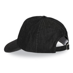 Casquette Dad Cap en coton avec écusson imprimé Denim Black