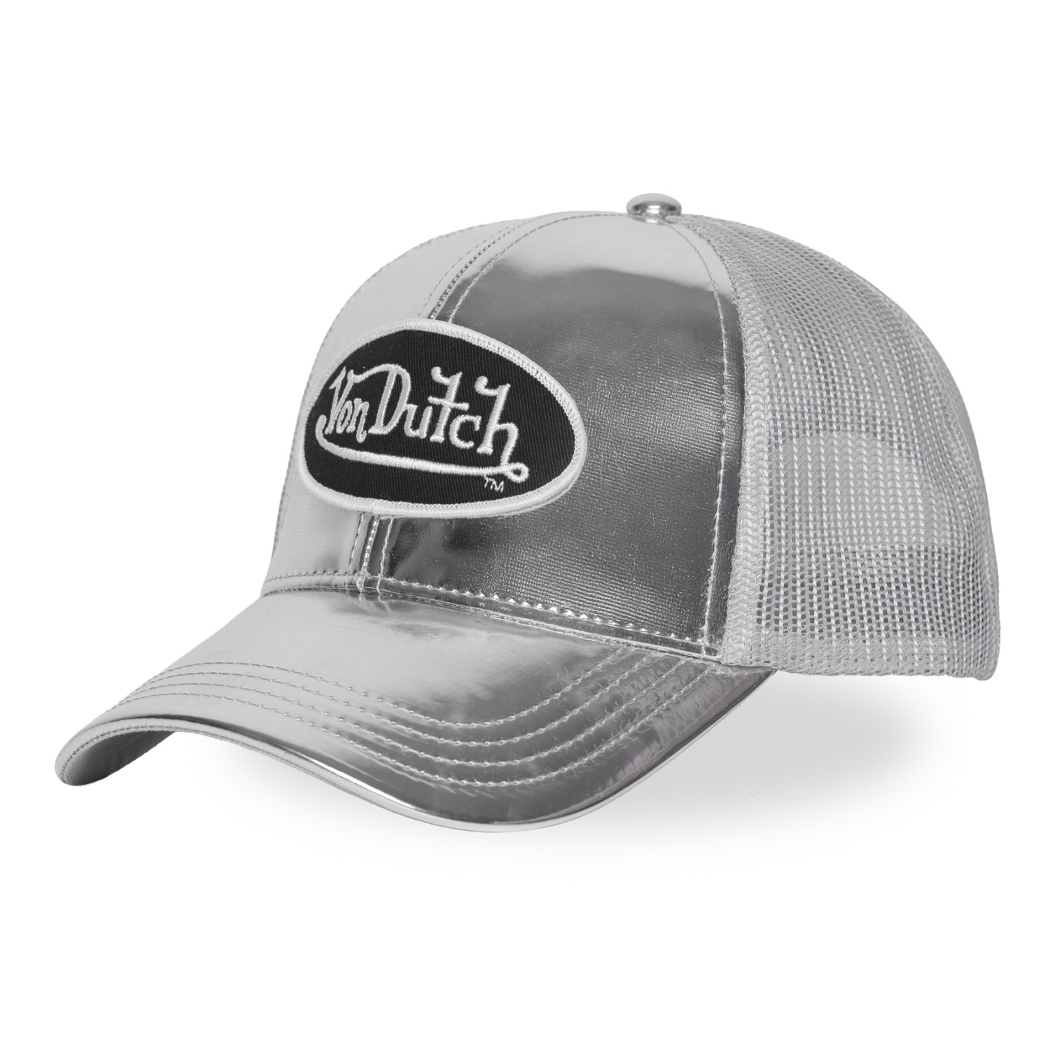 Casquette baseball avec filet en vinyl brillant avec écusson Shiny