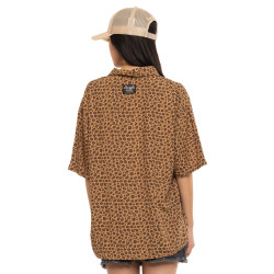 Chemise femme manches courtes fluide allover avec broderie Bestial