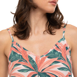 Débardeur type caraco femme fluide avec patch métal Pastel