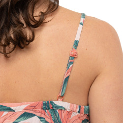 Débardeur type caraco femme fluide avec patch métal Pastel