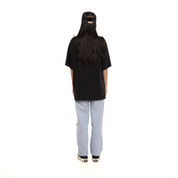 T-shirt femme relax fit col rond print devant Wolf