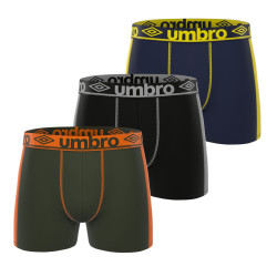 Lot de 3 boxers homme uni et surpiqûres colorées Pro Mesh Cooling