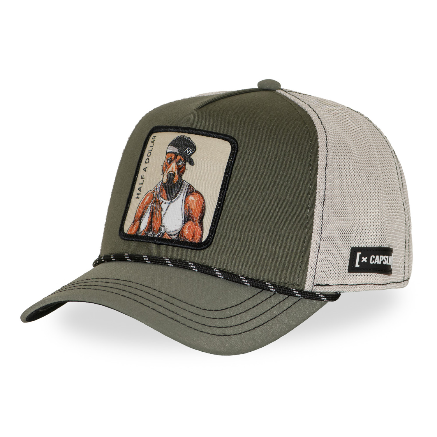 Casquette trucker premium avec filet et patch Half A Dollar
