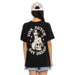 T-shirt femme loose col rond print devant et dos Pin Up