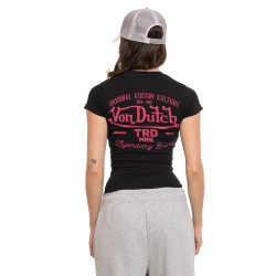 T-shirt femme moulant col rond print devant et dos Mrk