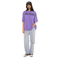 T-shirt femme oversize col rond print glitter devant et dos Vaness