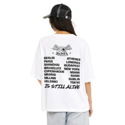 T-shirt femme oversize col rond print glitter devant et dos Vaness