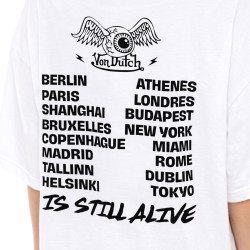 T-shirt femme oversize col rond print glitter devant et dos Vaness