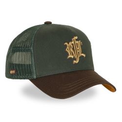 Casquette trucker uni filet logo brodé visière suédine English Pub