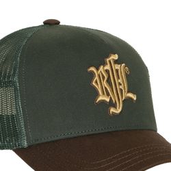Casquette trucker uni filet logo brodé visière suédine English Pub